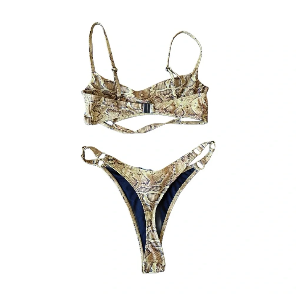 Nasty Gal Cutout Snakeskin Bikini Set - Picture 2 of 3